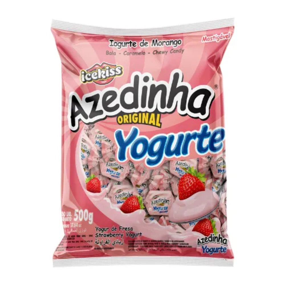 Bala Mastigável Azedinha Iogurte Morango 500g