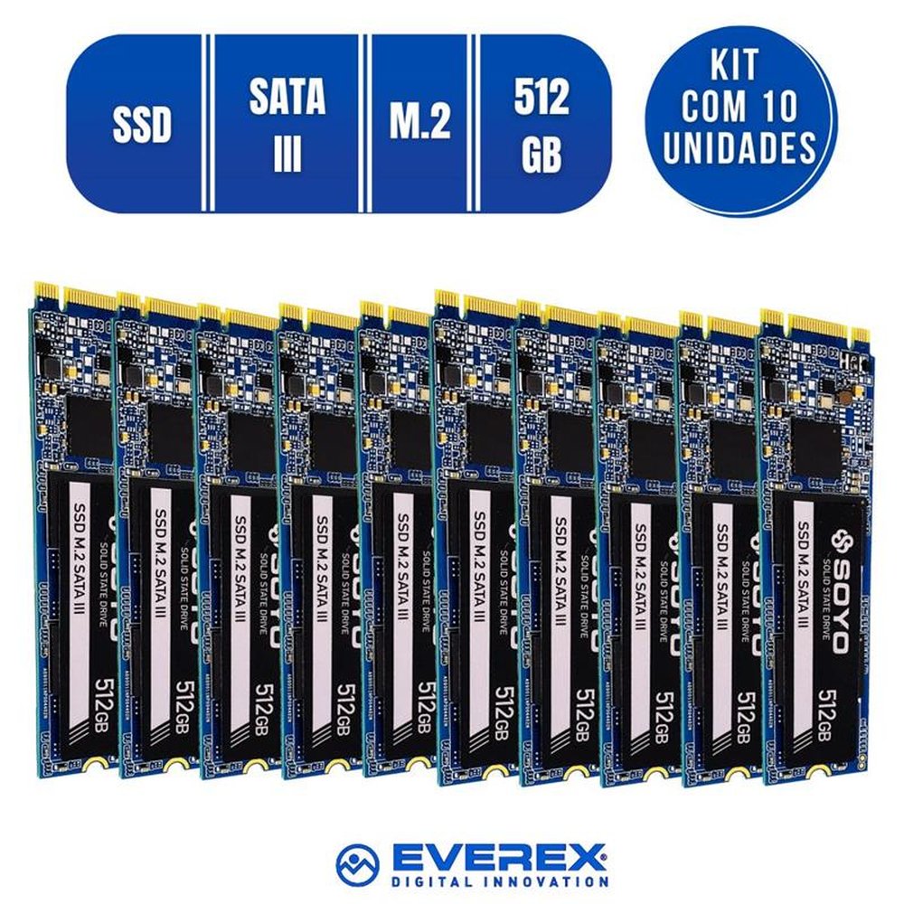 SSD 512GB M.2 SATA III 560MB/s - SOYO - KIT Com 10 UN