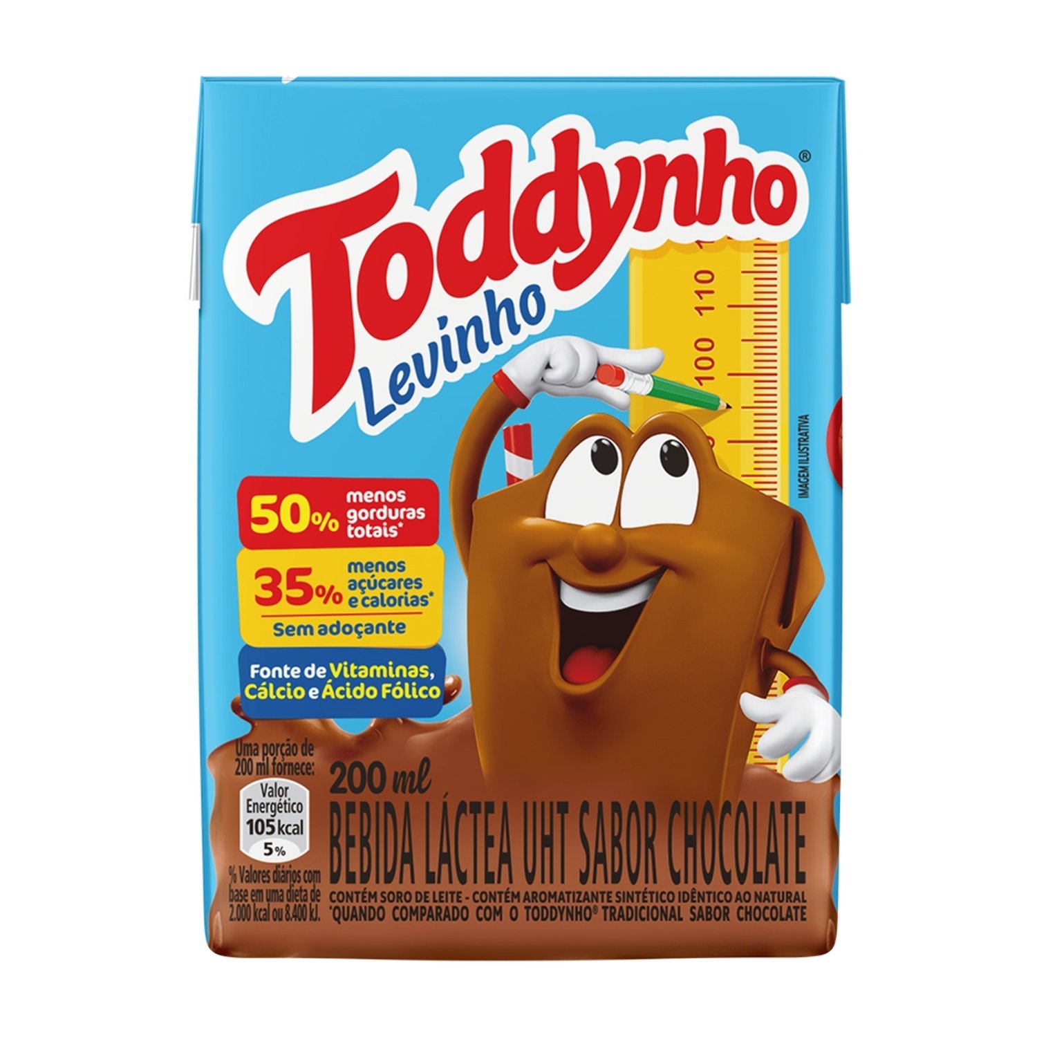 Bebida Láctea Toddynho UHT Chocolate Levinho 200ml - Embalagem com 27 Unidades