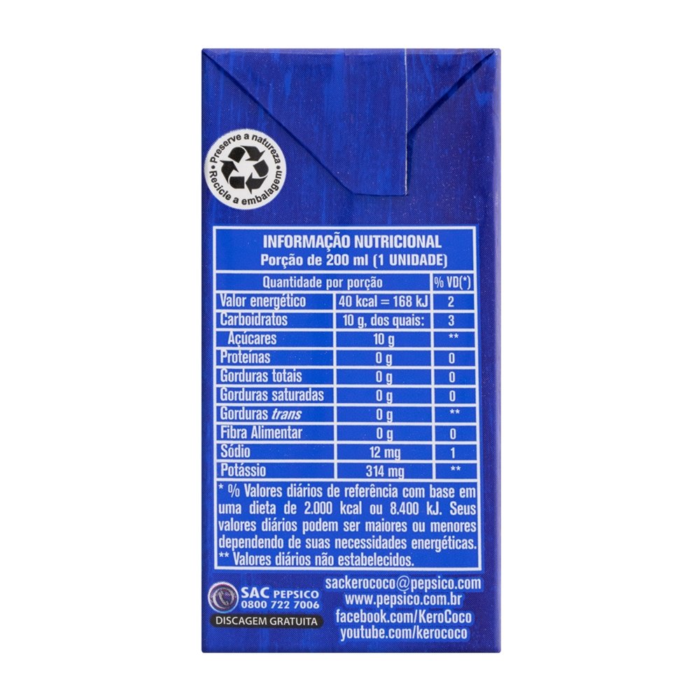 Água de Coco Kero Coco Tetra Pack 200ml - Embalagem com 27 Unidades