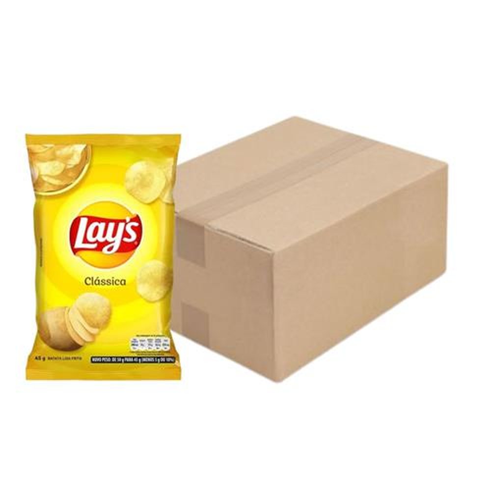 Caixa De Batata Lays Com 24 Unidades De 45g Clássica Pepsico