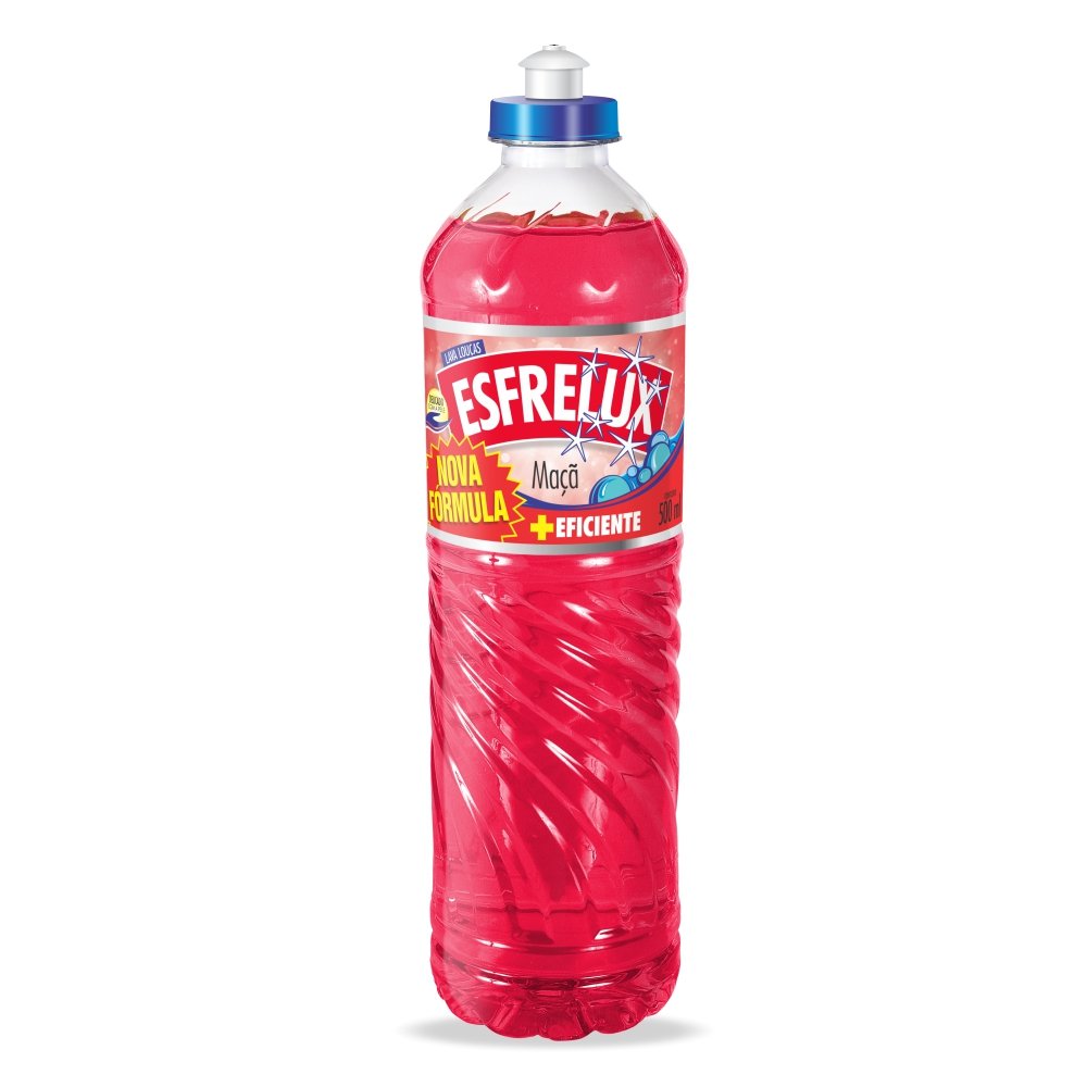 Detergente Líquido Esfrelux Maçã De 500 ml - Caixa com 24 Unidades