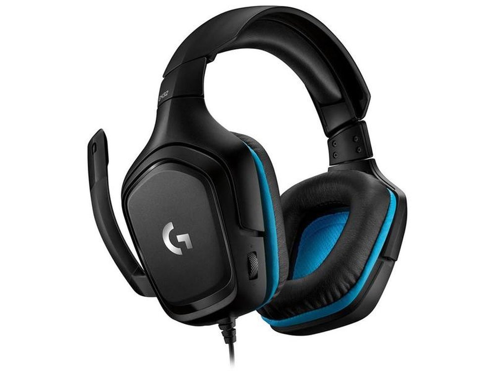 Headset Gamer Logitech G432 7.1 Dolby Surround - Preto/azul - 981-000769