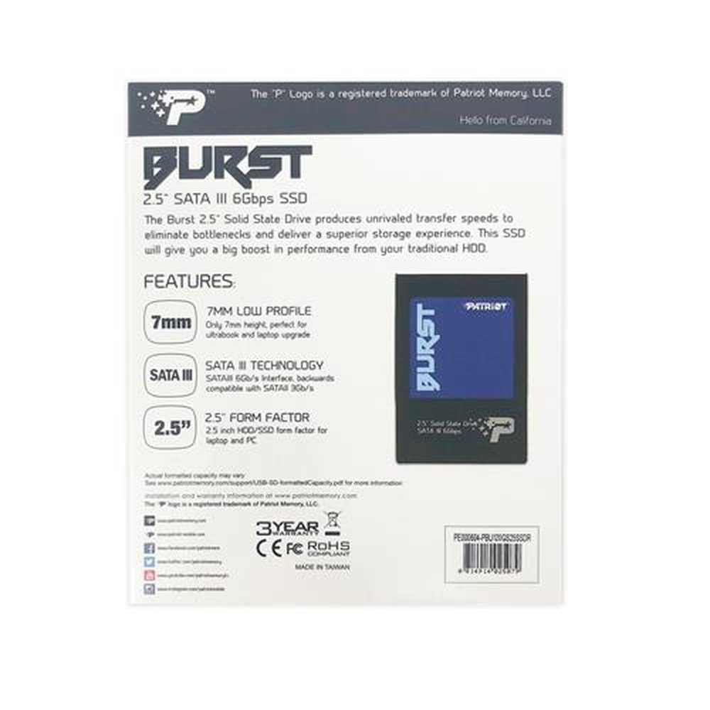 HD Drive SSD 120 GB BURST 2,5" SATA III