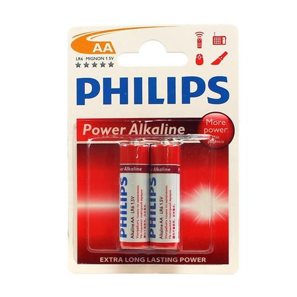 Pilha Alcalina Philips AA 1,5v