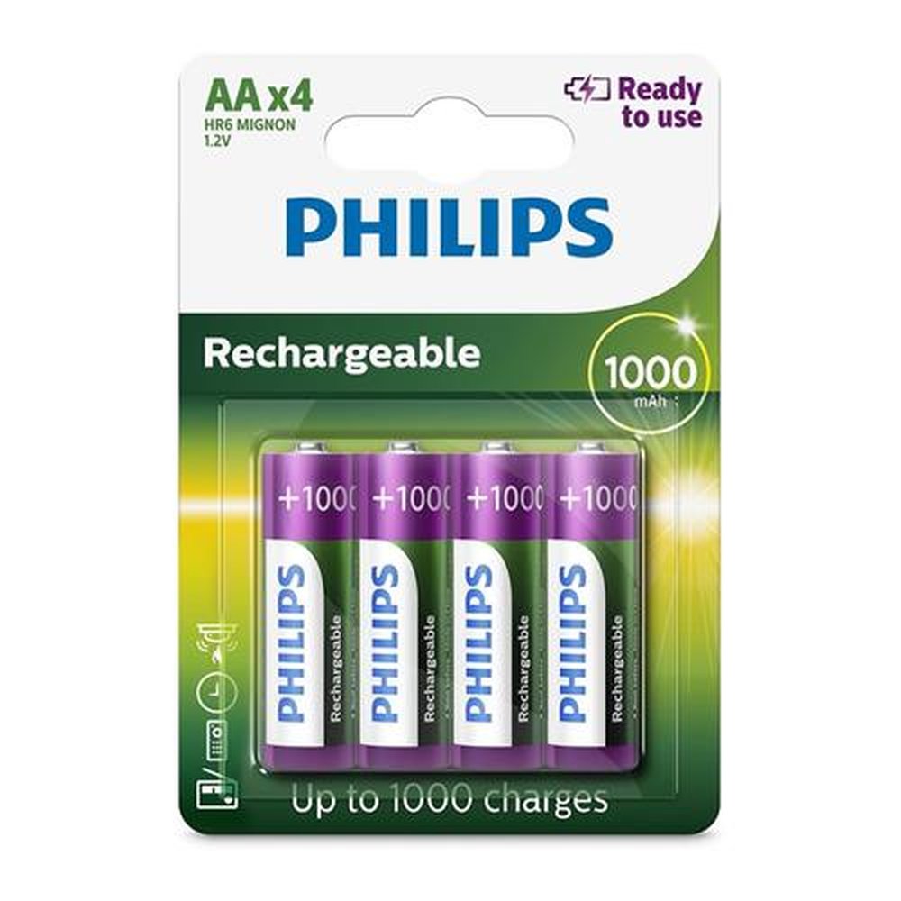 Pilha Recar Philips AA 1,2v 1000mah
