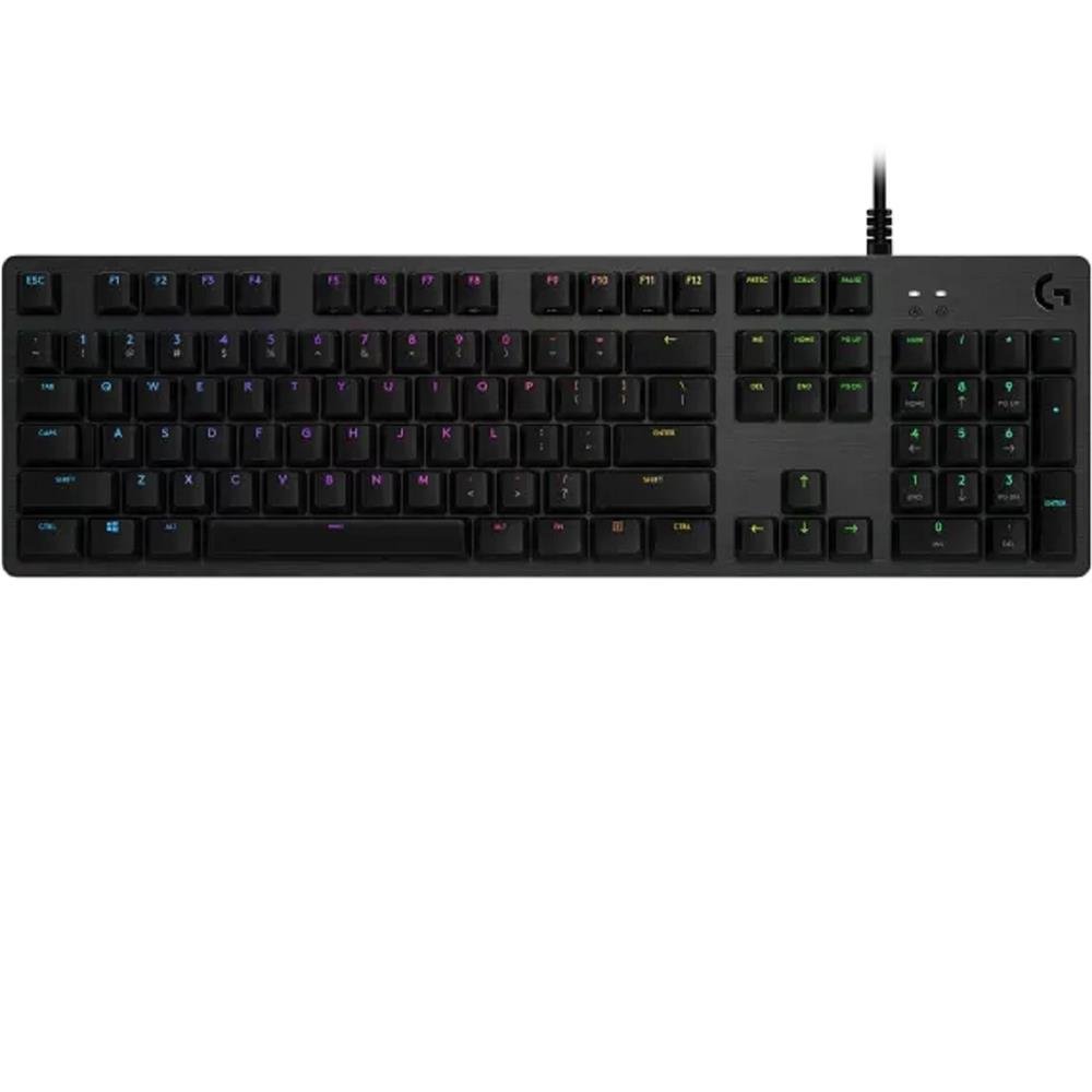 Teclado Mecânico Gamer Logitech G512 Carbon, Abnt2, Rgb Lightsync, Usb, Full Size, Switch Brown, Preto