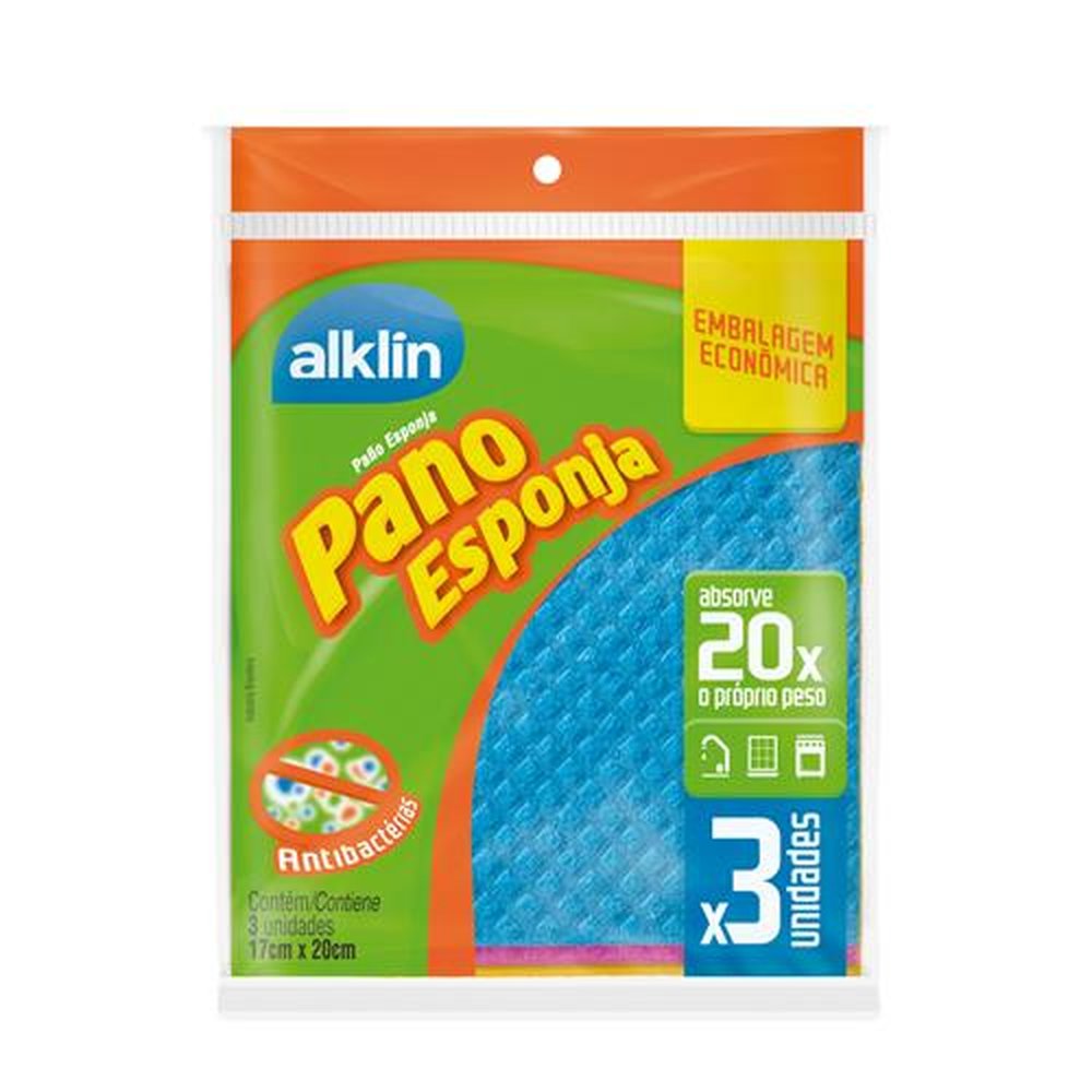 Alklin Pano Esponja 17x20 Emb Economica CX c/ 12