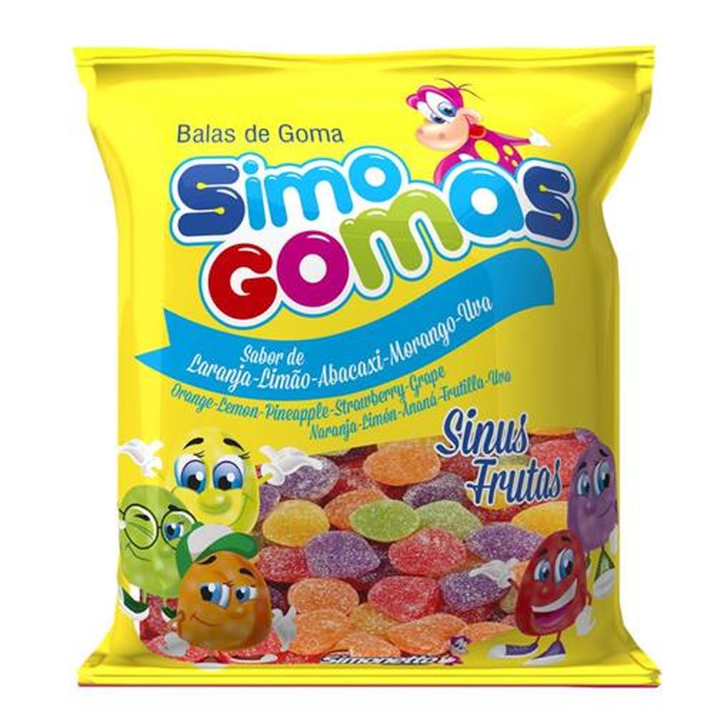 Bala de Goma Sinus Frutas Sortidas 500g (caixa com 24 pacotes)
