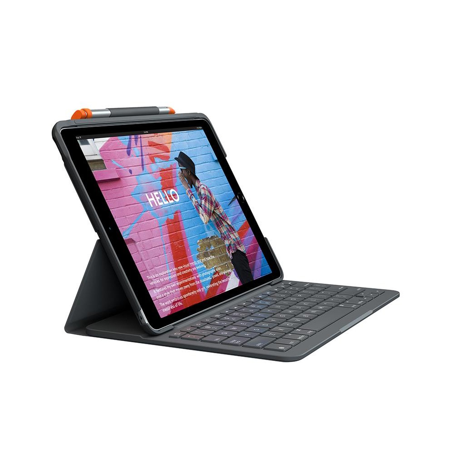 Capa Com Teclado Logitech Slim Folio P/ Ipad 7° Geracao
