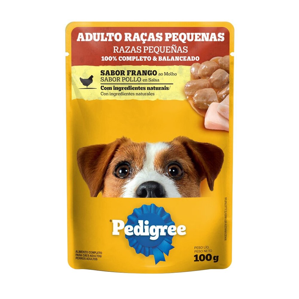 Ração Úmida para Cachorro Pedigree Premium Adulto Sachê Frango 100g - Embalagem com 18 Unidades