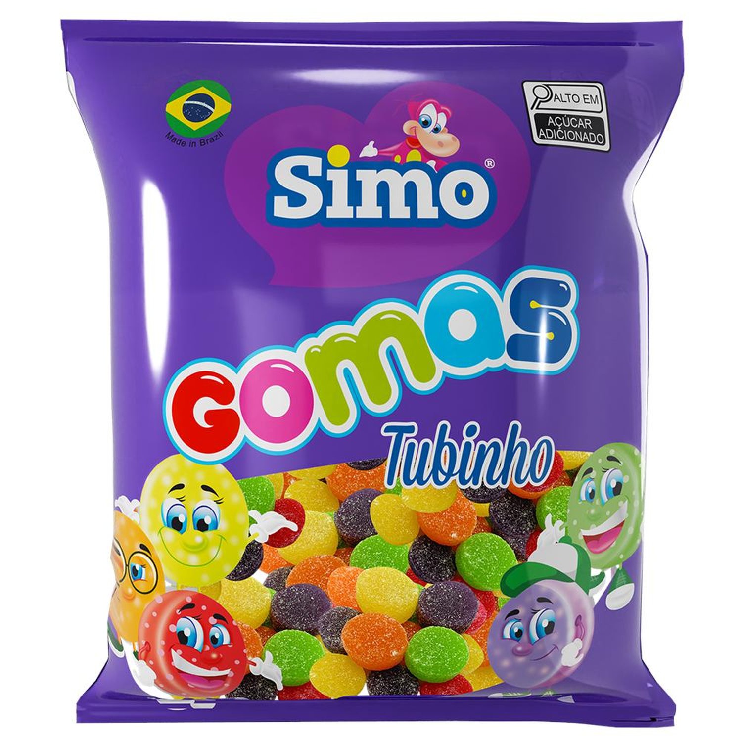 Bala de Goma Tubinho 500g (caixa com 24 pacotes)
