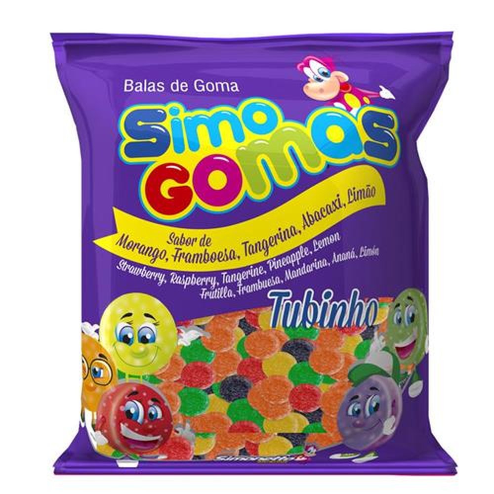 Bala de Goma Tubinho 1 Kg (caixa com 12 pacotes)