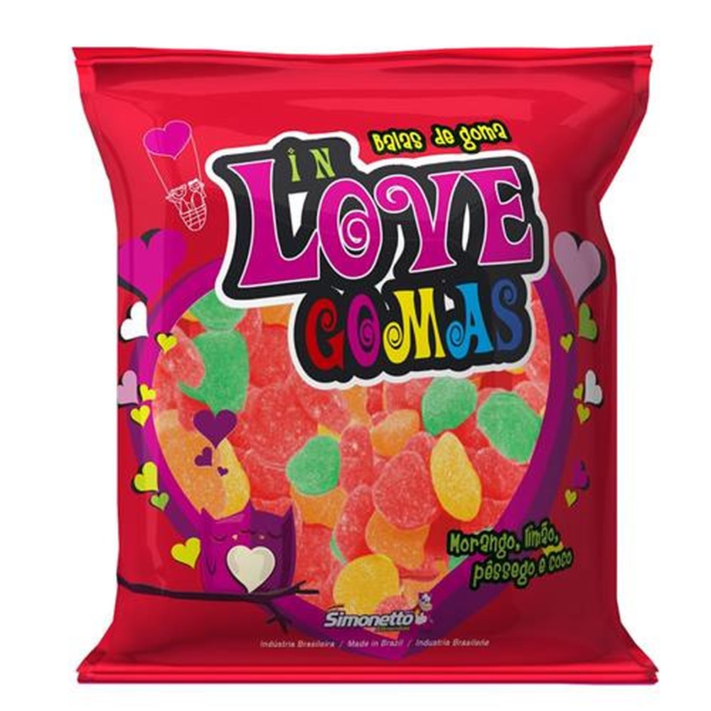 Bala de Goma In Love 200g (caixa com 36 pacotes)