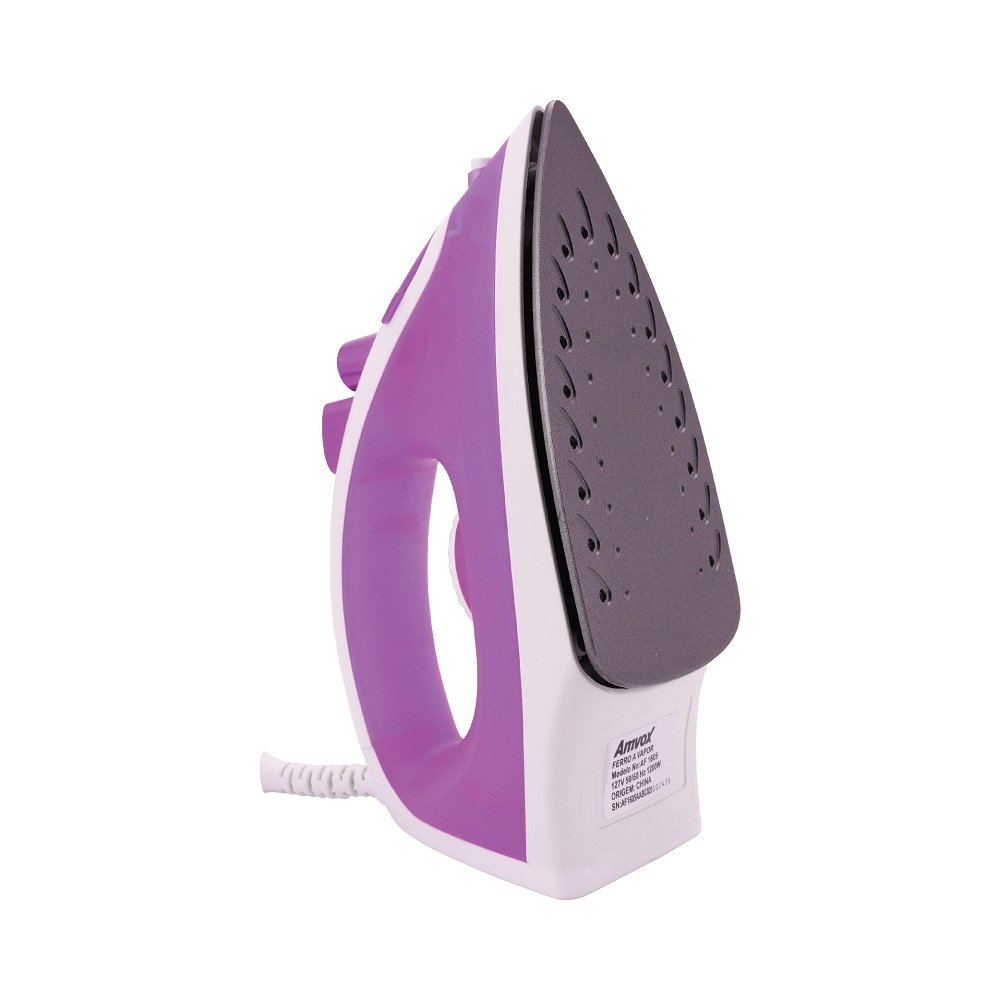 Ferro de Passar Roupa Amvox Seco e a Vapor Base Antiaderente Spray 1200W AF 1605 Lilás 110V