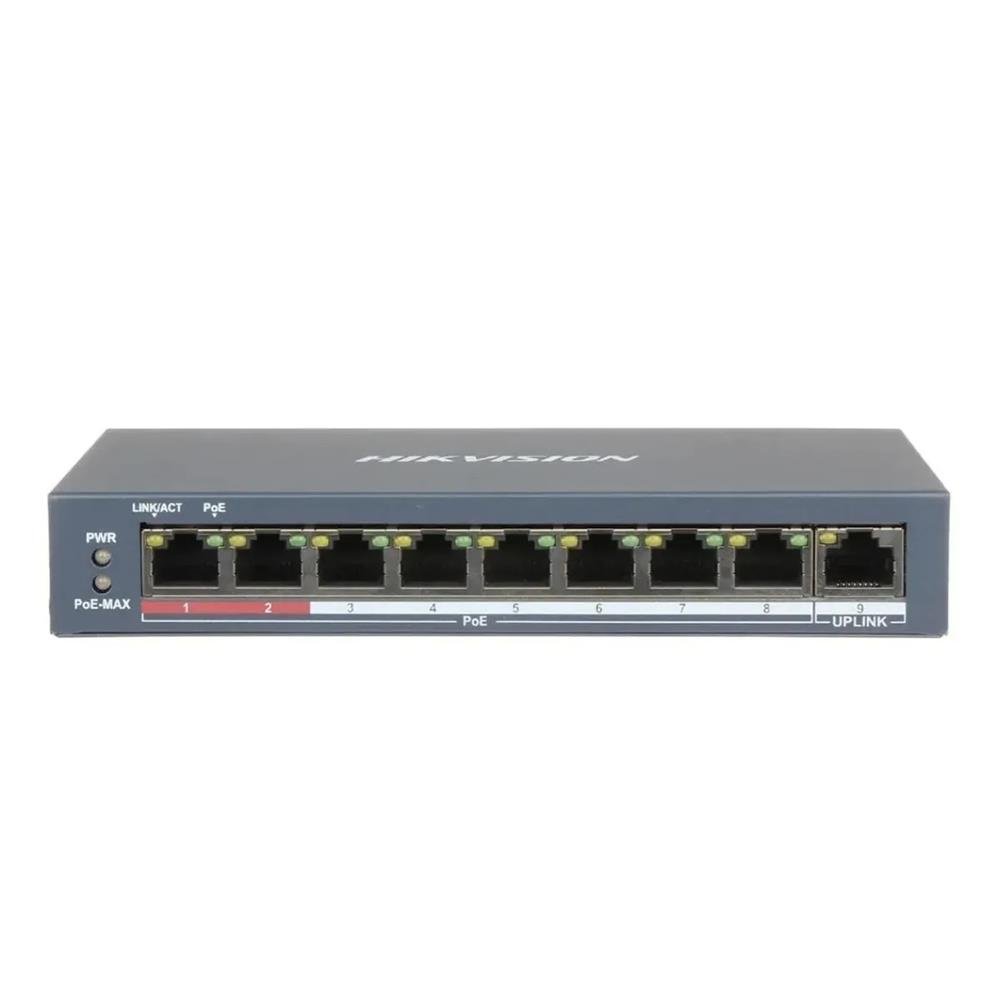 Switch Hikvision Ds-3E0109p-E/M 8P Poe 1P Uplink 10/100Mbps