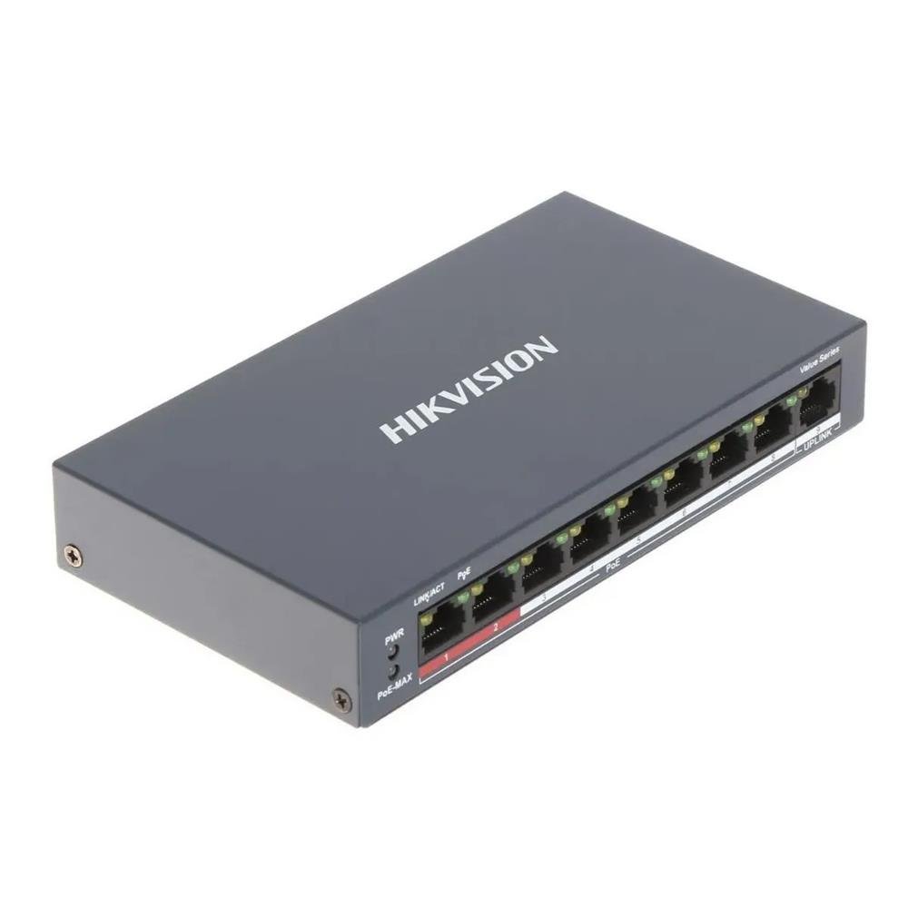 Switch Hikvision DS-3E0109P-E/M 8P POE 1P Uplink 10/100Mbps
