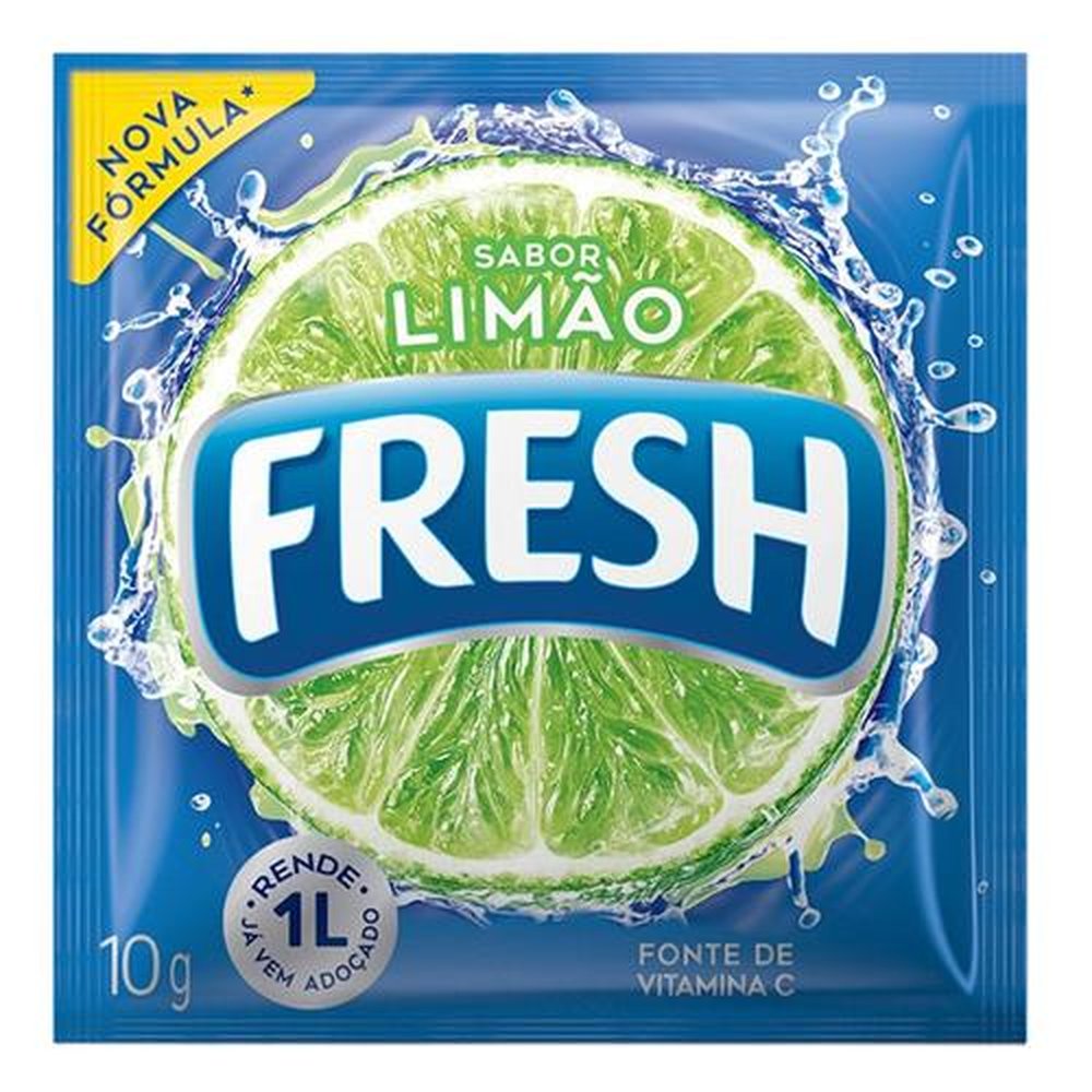 Refresco em Pó Fresh Limão 10g - Embalagem com 15 Unidades