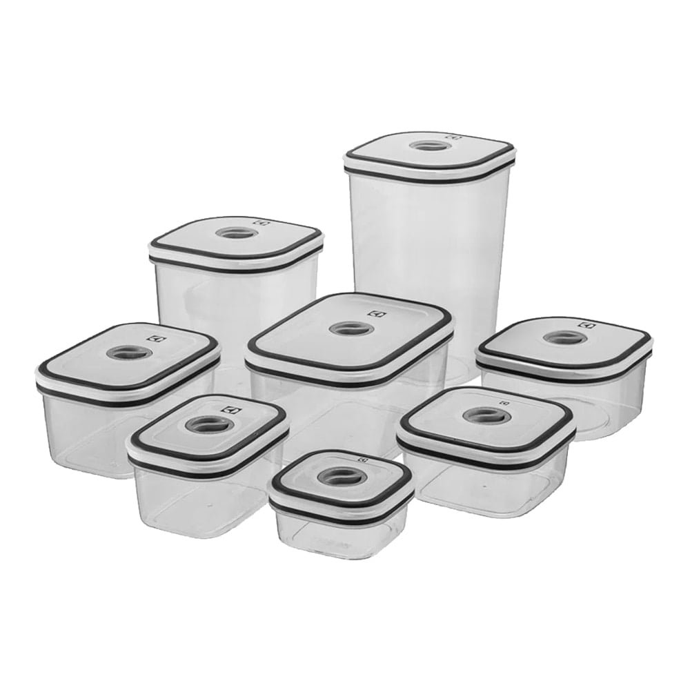 Conjunto de Potes Herméticos Electrolux Quadrado, Cinza, 8 Peças