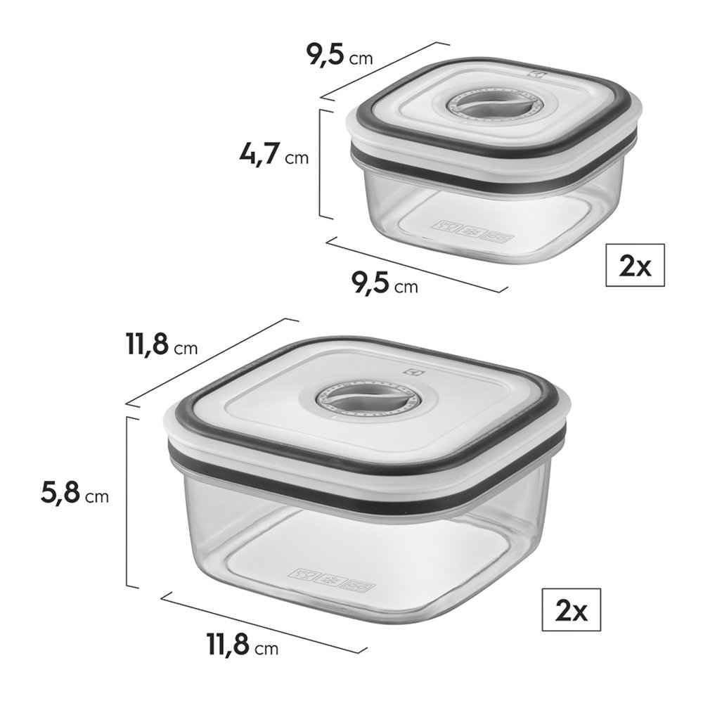 Conjunto de Potes Herméticos Electrolux Quadrado, Transparente, 12 Peças