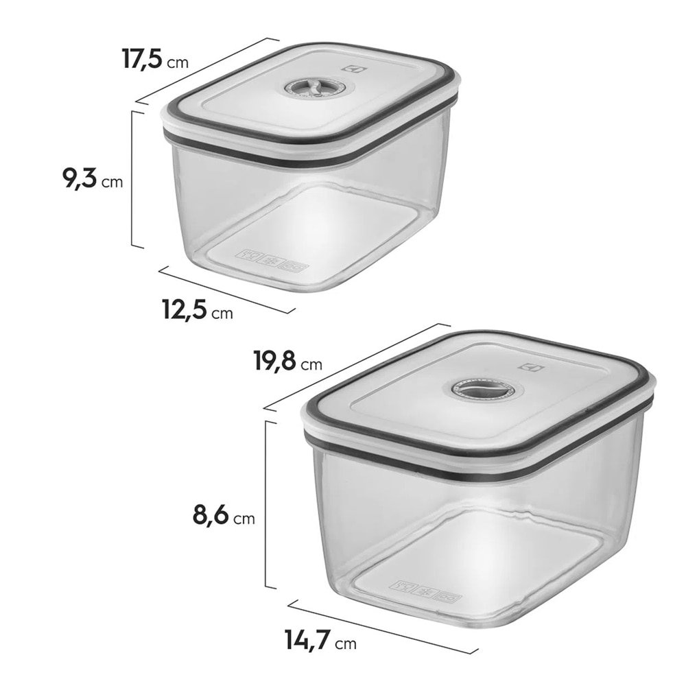 Conjunto de Potes Herméticos Electrolux Quadrado, Transparente, 12 Peças