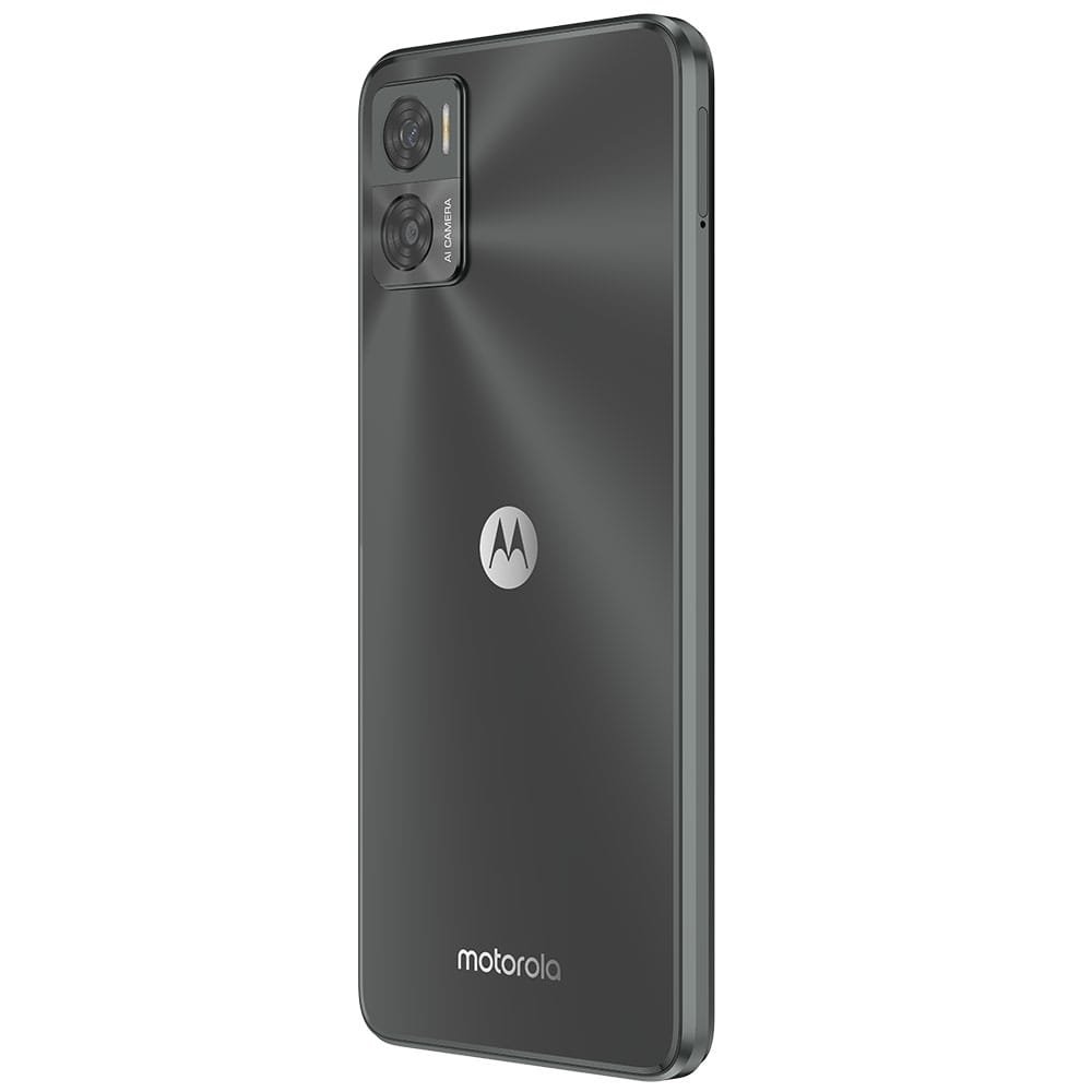 Smartphone Motorola Moto E22, Grafite, Tela de 6.5" - 4G+Wi-Fi, Android 12 e Câm. Tras. 16+2MP, Câm. Frontal 5MP, 32GB