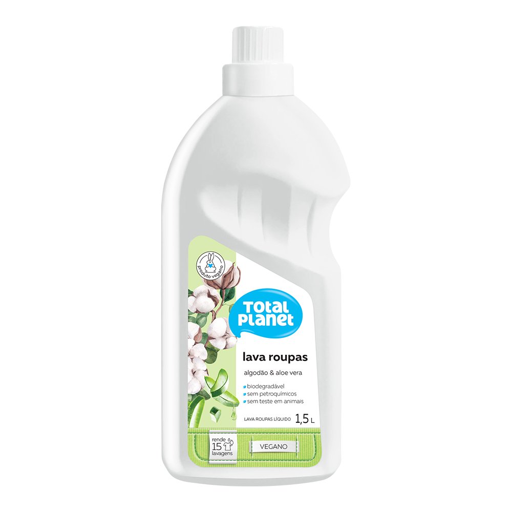 Lava Roupas Concentrado Algodão e Aloe Vera Total Planet 1,5kg