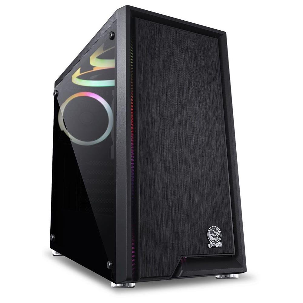 Gabinete Gamer Pcyes Mid Tower Polaris Preto Sem Fonte Plptrgb3fv