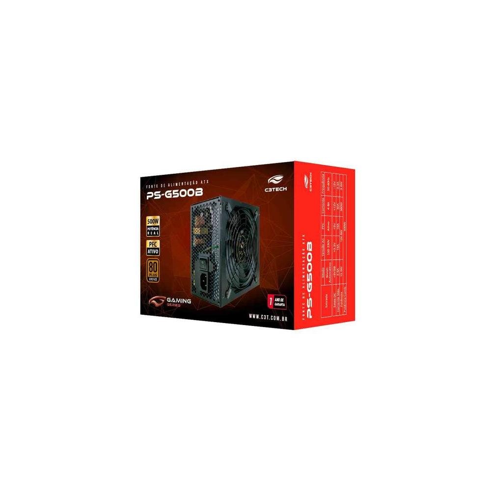 Fonte De Alimentacao C3tech 500w 80 Plus Bronze Ps-g500b