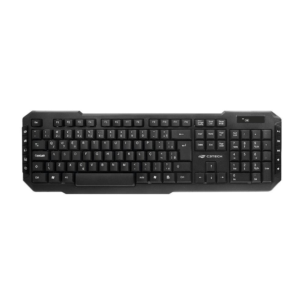 Kit Teclado e Mouse Sem Fio C3Tech K-W40BK Preto