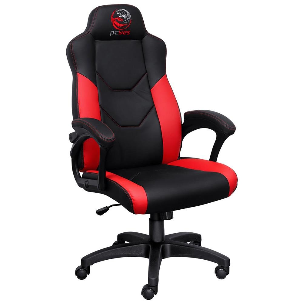 Cadeira gamer pcyes mad racer v6 turbo preto/vermelho - gmadv6tvm