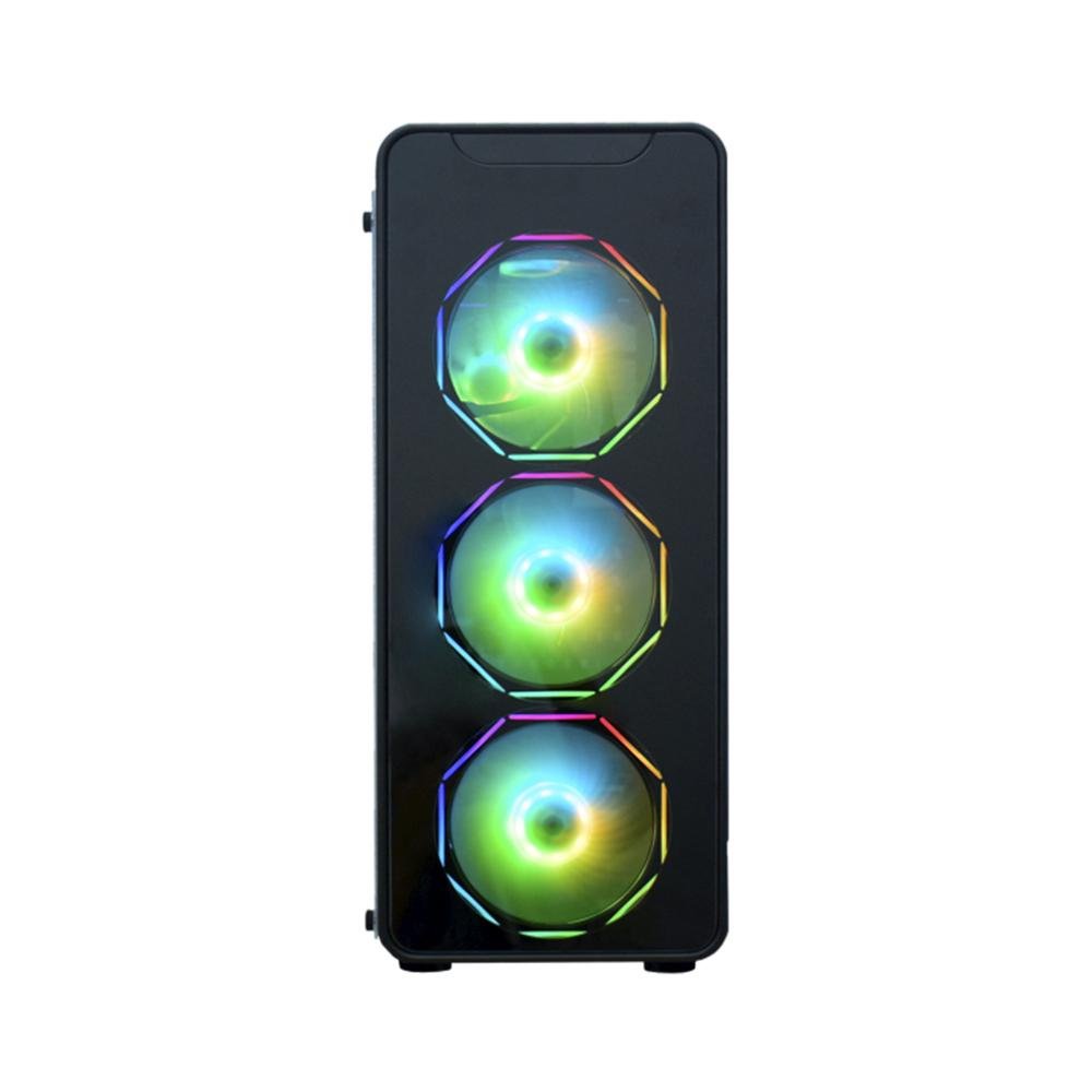 Gabinete Gamer K-mex Cg-08g8 Infinity Polygon Argb C/ Fans Preto - Cg08g8rh003cb0x