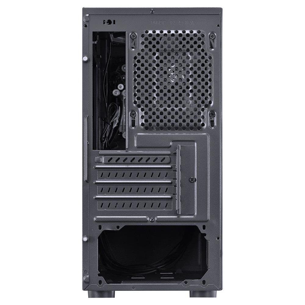 Gabinete Gamer Pcyes Terra Lateral Acrilico Com Fan Sem Fonte Preto