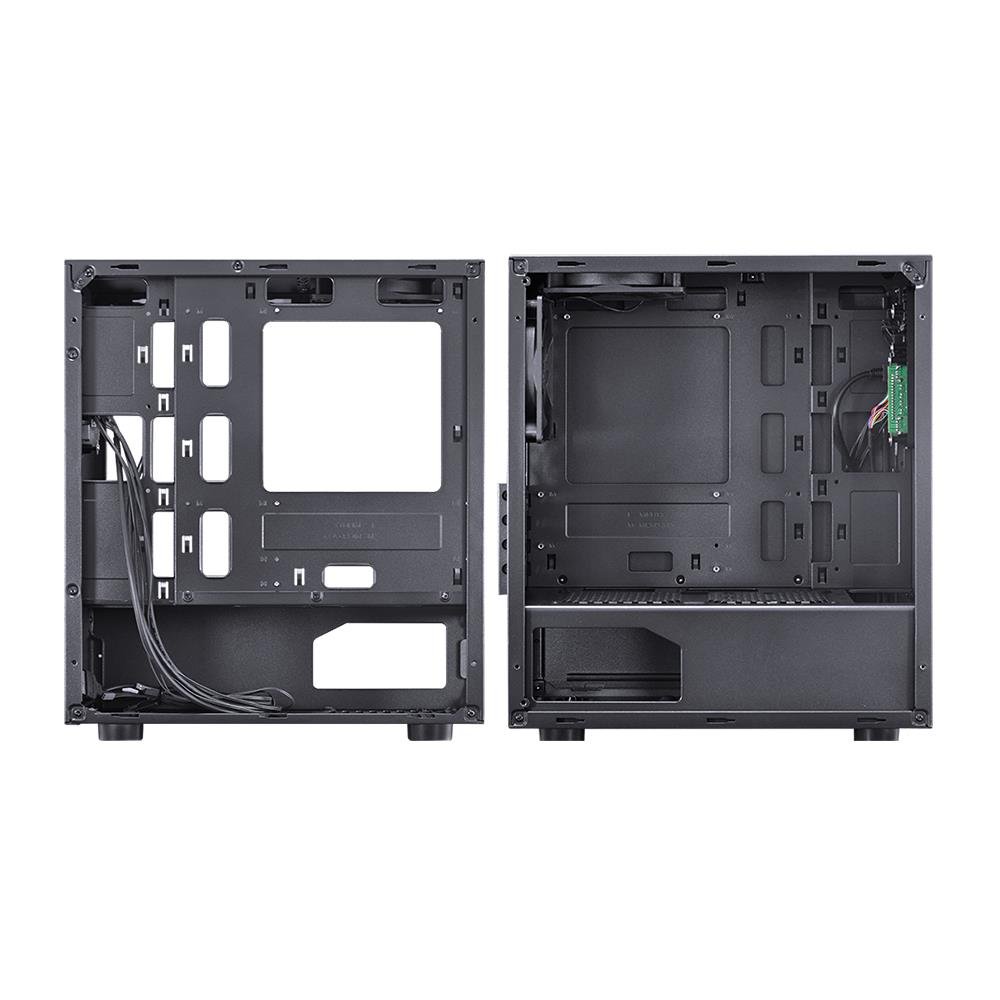 Gabinete Gamer Pcyes Terra Lateral Acrilico Com Fan Sem Fonte Preto