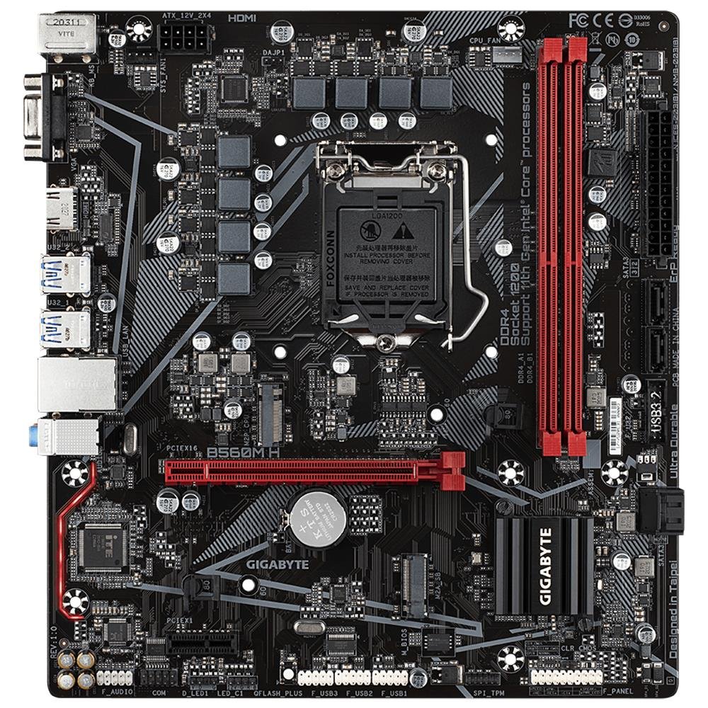 Placa mae (intel) gigabyte b560m h 1.1 ddr4 lga1200 10° e 11° geracao