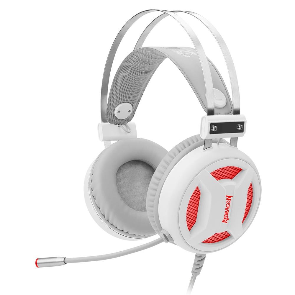 Headset Gamer Redragon Minos Lunar White USB Surround 7.1