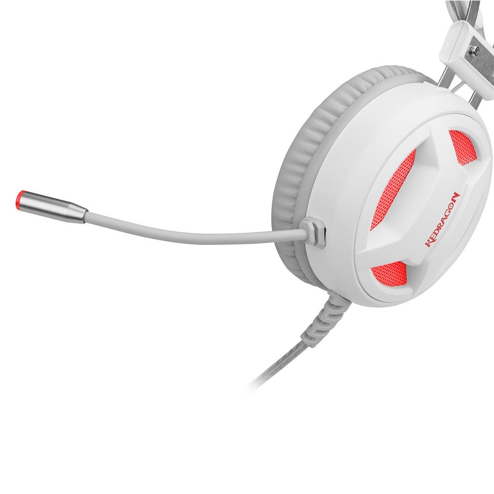 Headset Gamer Redragon Minos Lunar White USB Surround 7.1