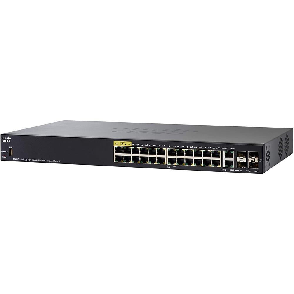 Distribuidor de conexoes para redes cisco sg350-28mp 28-port gigabit poe