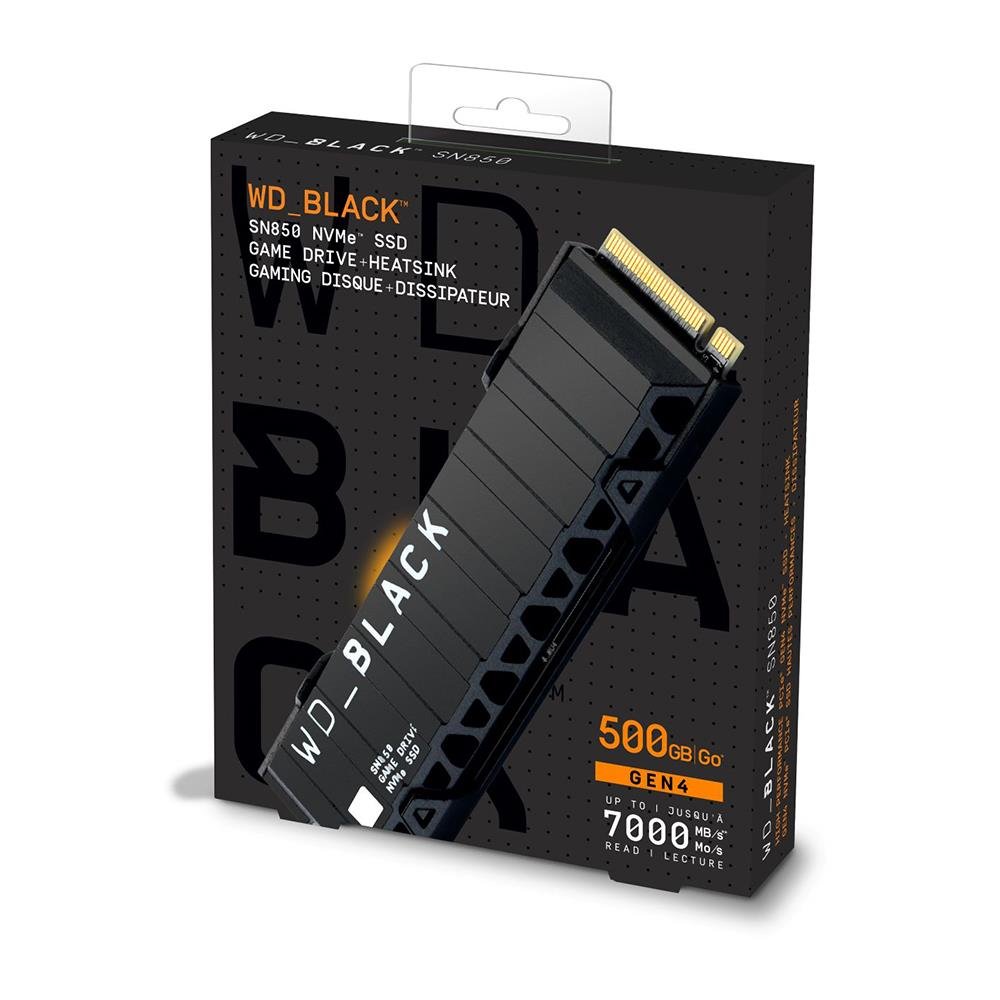Ssd m.2 2280 wd sn850 black 500gb pcie gen4 nvme - wds500g1x0e