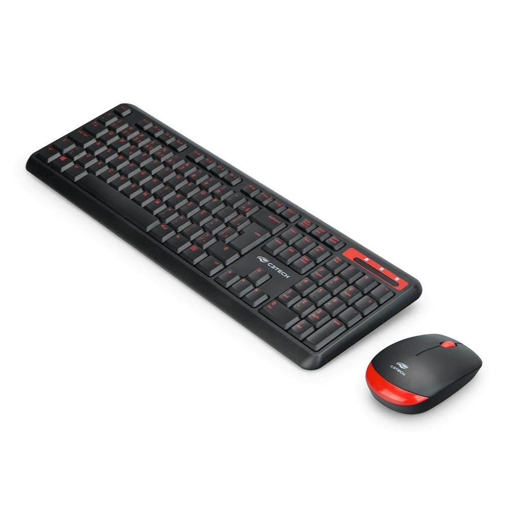 Kit Mouse E Teclado C3tech Sem Fio Pto - K-w100bk