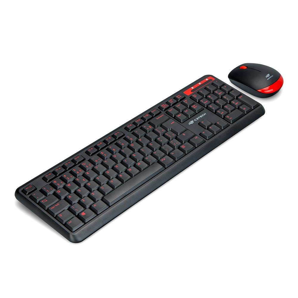 Kit Mouse E Teclado C3tech Sem Fio Pto - K-w100bk