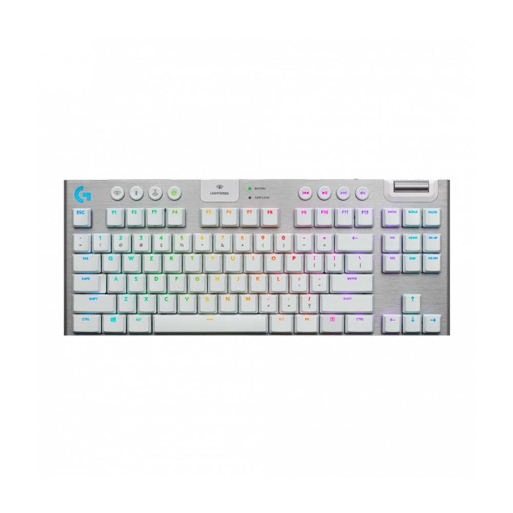 Teclado Mecanico Gamer Sem Fio Logitech G915 Tkl - Branco - 920-009660