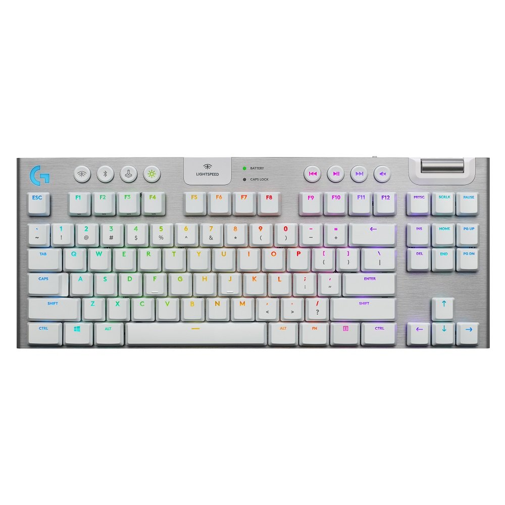 Teclado Mecanico Gamer Sem Fio Logitech G915 Tkl - Branco - 920-009660