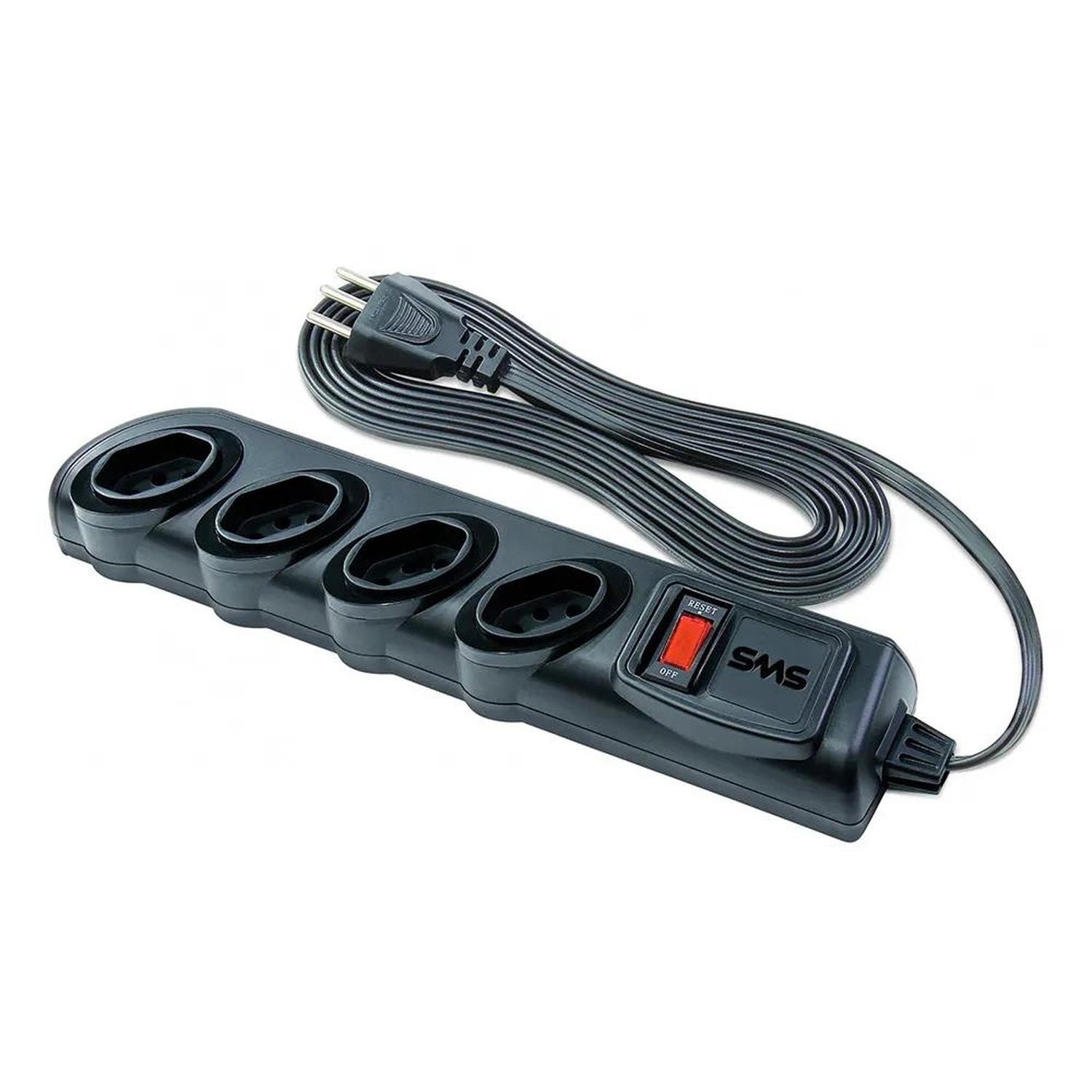 Filtro De Linha Sms Bivolt 4 Tomadas 3 Metros 0062329 | Preto