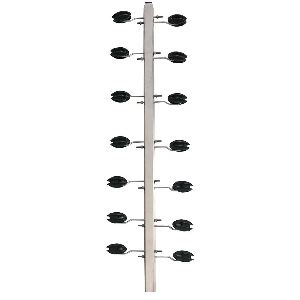 Haste Tubular Prime 35mm Com Esticador 14 Isoladores Castanha 1,10 metro X Reto Igecast - 006.00421