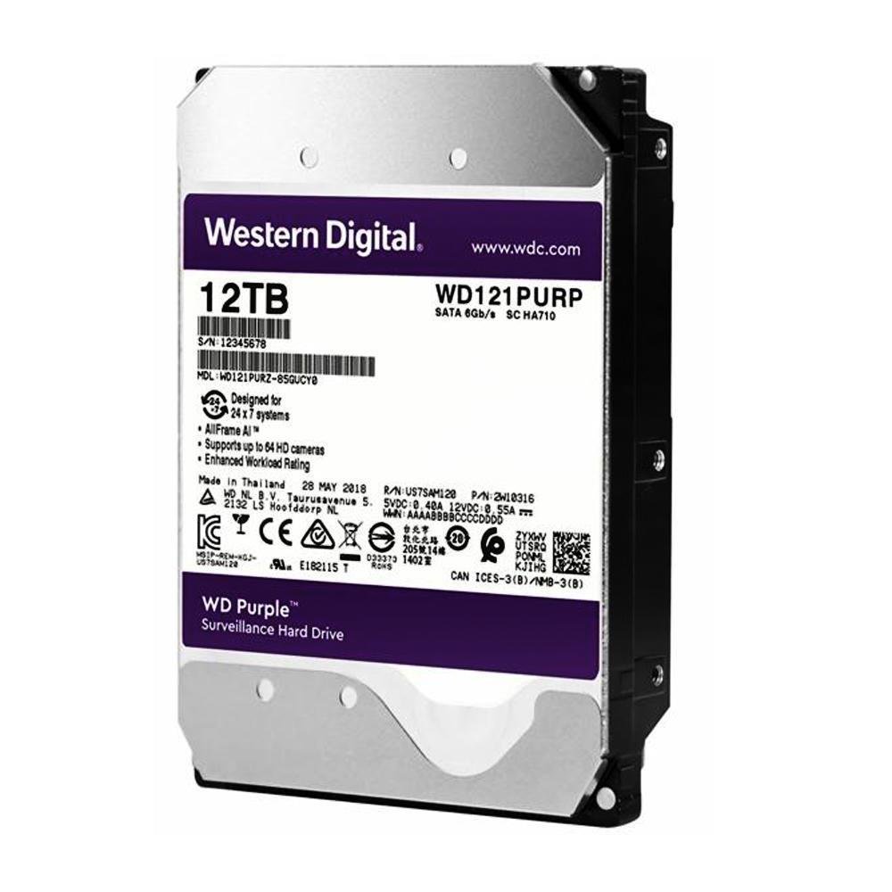 Hd Western Digital Purple Pro 12Tb 7200 Rpm, 256Mb, 3.5, Sata 6 - Wd121purp