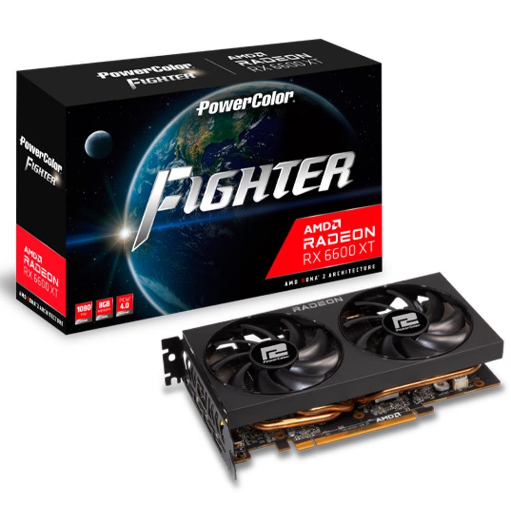 Placa De Video Power Color Rx 6600xt Fighter 8gb Gddr6 128bit Axrx 6600xt 8gbd6-3dh