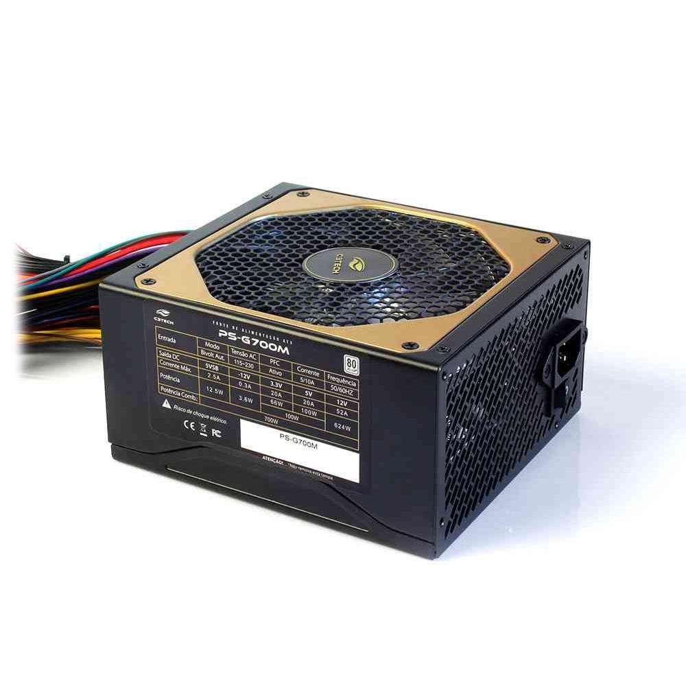 Fonte 700w Fonte Alimentacao C3tech 700w 80plus White Ps G700m