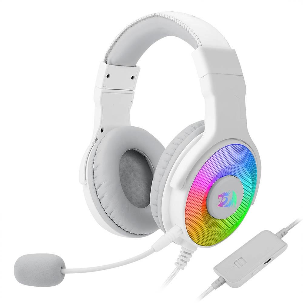 Headset Gamer Redragon Pandora Rgb Branco - H350w-rgb