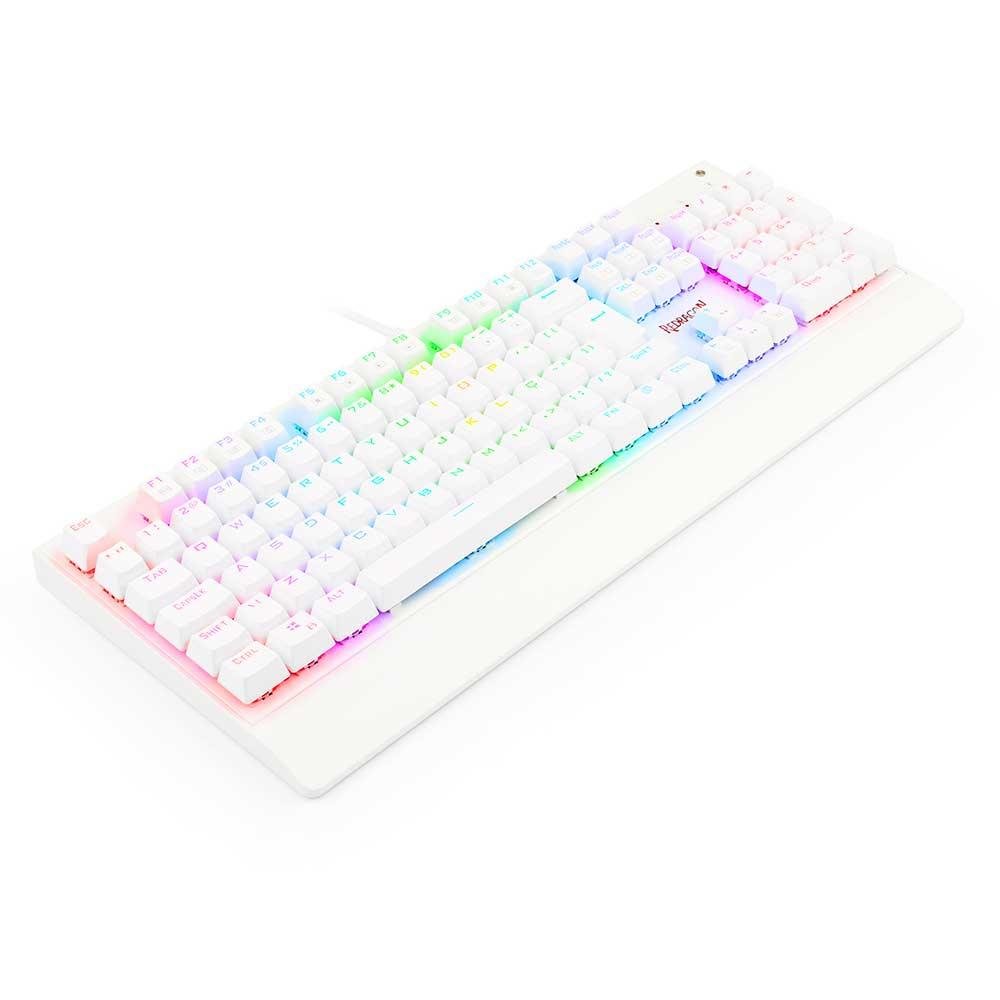 Teclado Mecanico Gamer Redragon Kala Lunar, RGB, Switch Red, ABNT2, USB, Branco